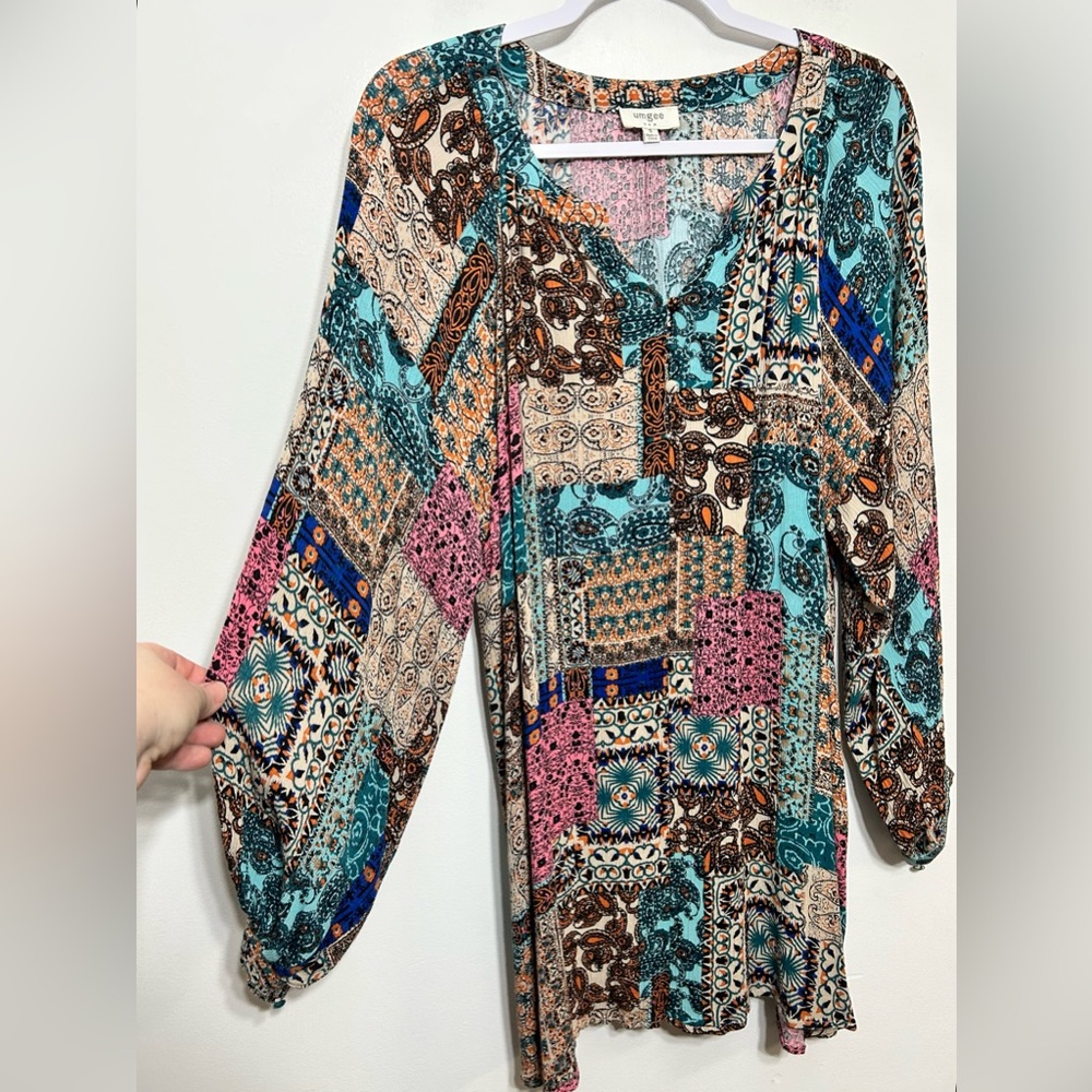 Umgee Boho Paisley Patchwork Tunic - Picture 4 of 8